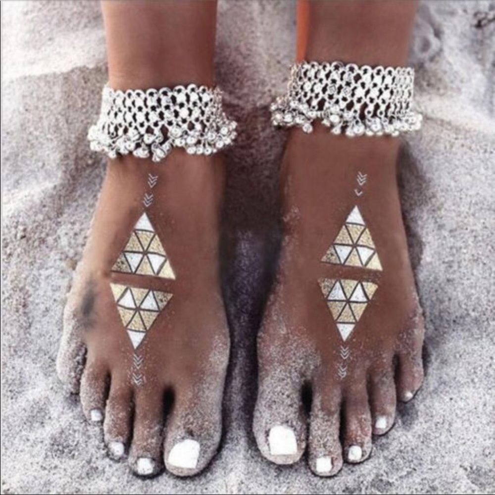 Boho Silver Bell Anklet